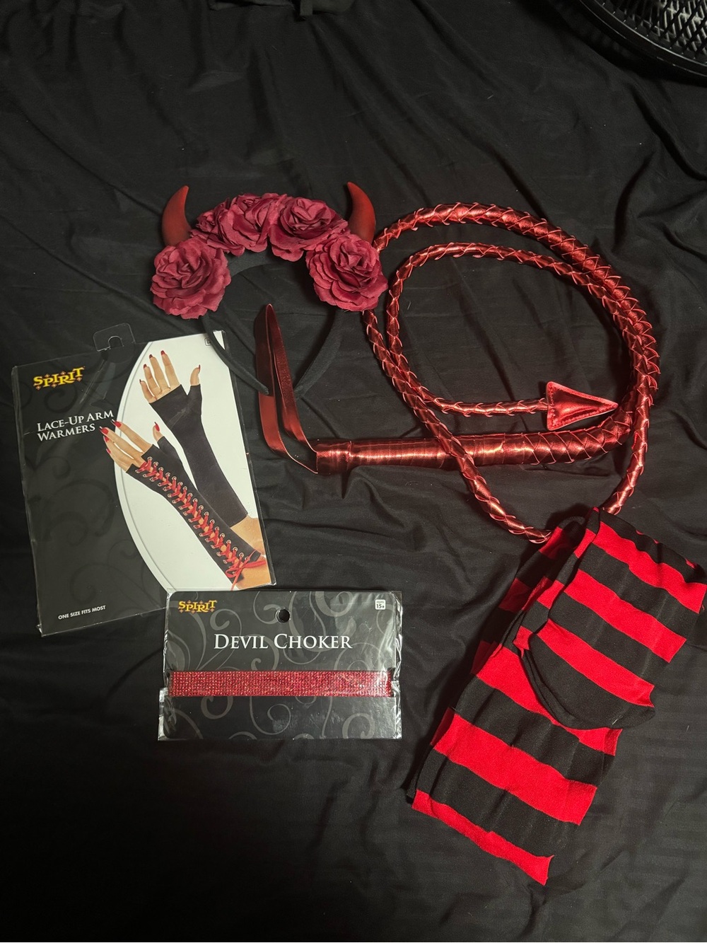 Spirit Devil Costume Accessory Set — Red and Black